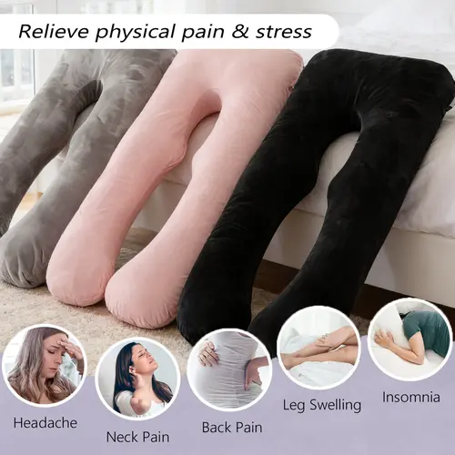U-Shaped Ergonomic Pregnancy Pillow - Supportive Maternity Support Cushion Bolsters for Belly, Waist-Hip, Neck Support Bedding Sleep Supplies