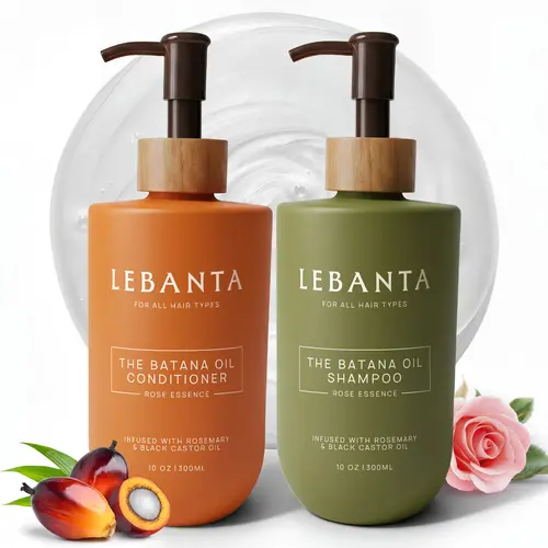 Batana Oil Shampoo and Conditioner Haircare Set - Sulfate-Free Organic Cleanser with Rosemary Oil, Silky, Moisturizing Formula for Thinning, Damaged Hair - Natural Growth Gift for Women