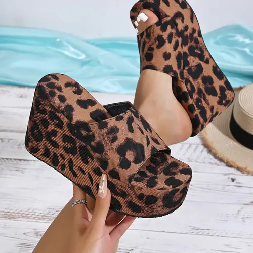 Women's Plain Wedge Sandals, High-Heel Platform Wedges Design, Casual Comfortable Round-Toe Fashion Stylish Elegant Rubber Summer Footwear