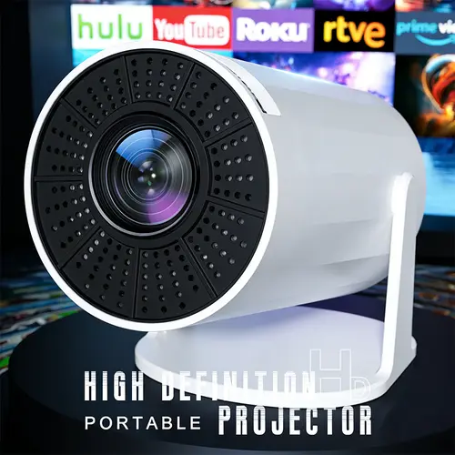 XBJ Upgraded Premium 4K Portable Wireless Smart Projector with Android 12.0, Bluetooth 5.2, Build-in Audio, Auto Keystone Correction & Manual Focus - Ideal for Home Theater, Outdoor Use