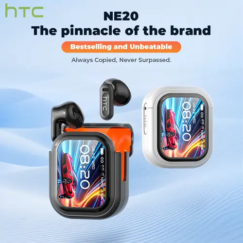 HTC NE20 Bluetooth 6.0 Earphones LED Display High Fidelity Waterproof Wireless Earphones | Suitable for Office, Sports, Study and Audio Calls | Built-in Microphone | Earphones,back to school,back to school haul