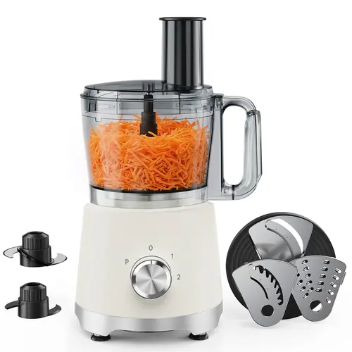 2.5L Multifunctional Food Processor - 5 Blades, 3-Speed Powerful Quiet Motor, Vegetable Cutter, Mixer, Slicer, Shredder, Dough Maker, Meat Processor for Kitchen Use, Slicer Attachment Mini Food Processors & Choppers