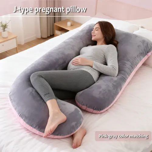 Ergonomic J-Shaped Multi-Functional Pregnancy Body Positioner Pillow, Fabric Pillow for Full-Body Support, Pregnancy Discomfort Relief, Nursing Use, Hand Wash Only, Women's Gifts for Maternity Sleep,back to school,back to school shopping,home decor
