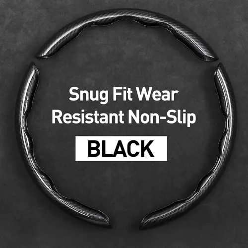 Carbon Fiber Car Steering Wheel Cover, Anti-Skid & Scratch-Proof,Segmented, Butterfly Thin Steering Wheel Cover Men/Women Universal Fit 15" Wheel Covers for Cars/Truck/SUV