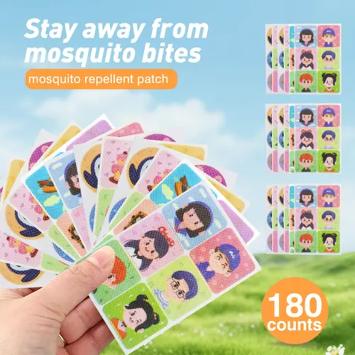 180-Count Animal Stickers, Insect Repellent Cute Stick-Ons for Clothes & Backpacks, Great for Camping, BBQs & Picnics, Works Indoors & Outdoors Easily, Resealable Pouch Storage (Home & Festive Party Supplies, Party Bags & Gifts), Great For Camping, Bbqs,