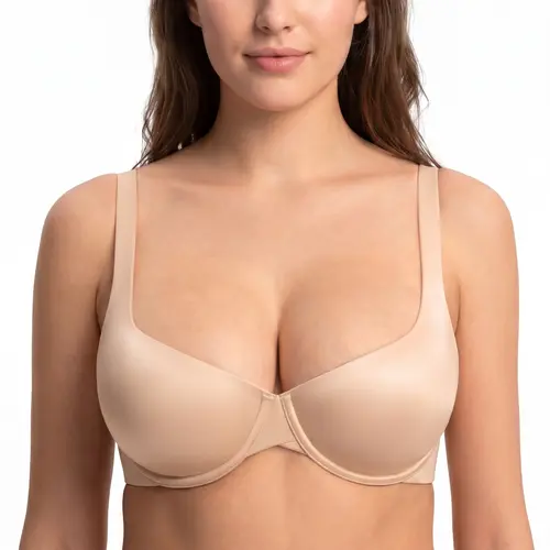 HSIA Elodie CloudSoft Unlined Seamless Smooth Satin-Like Underwire Elegant Balconette Bra High Stretch Fabric for Small Bust Non Padded Half Cup Bra Natural Lifting Snug Fit Comfortable Everyday Bra for Petite Women