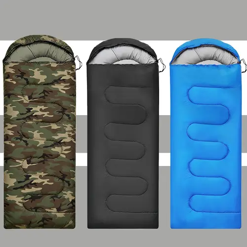 Unisex Thick Durable Camping Sleeping Bag - Waterproof Windproof Outer Shell, Soft Warm Heat-Locking Lining, Stain-Resistant, Ideal for Camping & Hiking Adventures