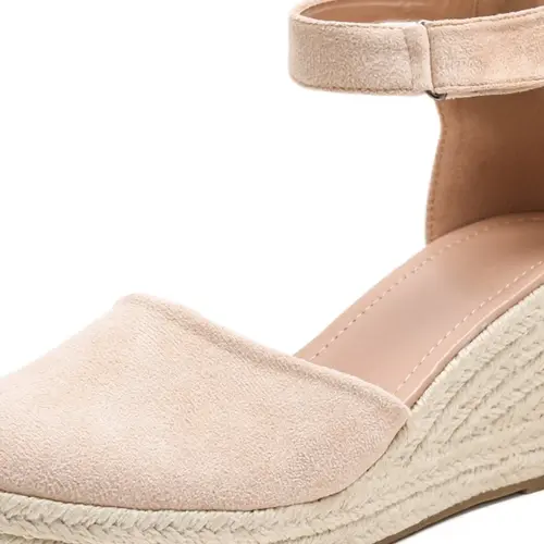 Women's Wedge Sandals, Vintage Bohemian Style, Open Toe Ankle Strap Wedge Heeled Shoes, Fashionable Beach Party Holiday Wear, Sexy Thick Sole Sneakers