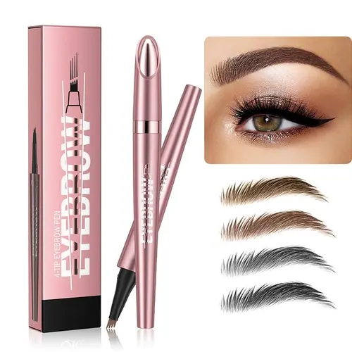 Waterproof Micro-Fork Tip Eyebrow Pencil for Adults - Precise, Smooth, Moisture-Resistant, Long-Lasting, Smudge-Proof, Natural Hair-Like Strokes Makeup Tool for Daily Use & Soft Glam Brow Enhancement,TikTokShopBackToSchool