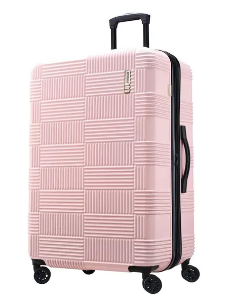 American Tourister 31" Hardside Checked Spinner Suitcase - Flamingo Pink