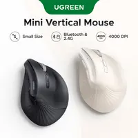 UGREEN Compact Right-Handed Wireless Computer Mouse - Bluetooth 5.0+2.4G Ergonomic 5-Button Office Accessory with Adjustable DPI (1000/1600/2000/3200/4000), Mouse Arm Prevention, Compatible with PC/Laptop/Tablet (Small Size)