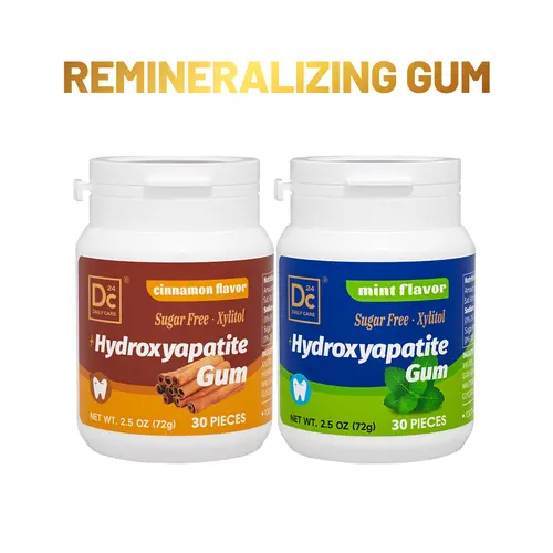 DC24 DAILY CARE Remineralizing Gum with Hydroxyapatite and Xylitol, Sugar Free Gum, Aspartame & Sucralose Free Dental Gum, Supports Fresh Breath and Oral Health, MINT/CINN Flavor 30 Count (2PACK) DealsForYouDays summerwins
