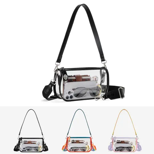 CLUCI BackToSchool Clear Bags for Women,Small Clear Purse,Clear Crossbody Bag,Clear Shoulder Bag for Concerts Sports Events Festivals summerwins