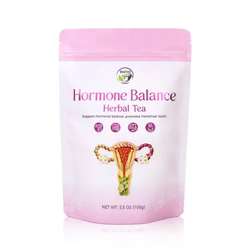 iTREE Vital-Tea Hormone Balance Calming Loose Leaf Tea - 8 Organic Herbs Including Raspberry Leaf, Sugar-Free Low-Calorie Ginseng Beverage for Women, Supports Reproductive Health (PCOS, PMS, Menstrual Cycle)