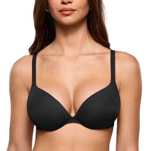 INLYRIC Women's Teardrop Push Up Bra Padded Supportive Underwire Add 1 Cup Seamless Tshirt Sexy Lift Up Plunge Bras