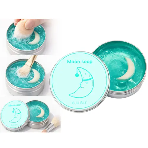 100g Portable Cosmetic Brush & Sponge Cleansing Soap - Natural Fragrance, Gentle Scrubbing, Powerful Cleaning, Residue-Free Finish Keeps Tools Fresh for Beauty Blenders