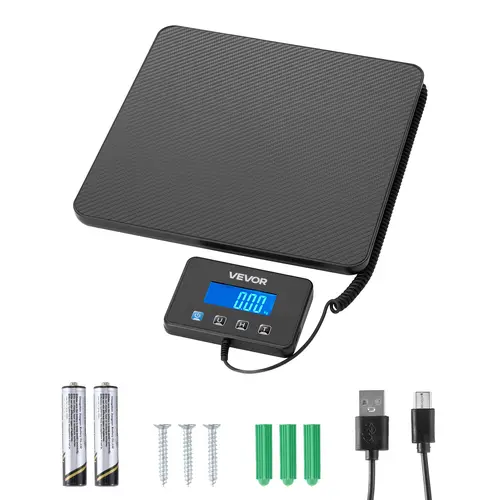 VEVOR Smart Industrial Digital Postal Scale, 440 lbs Cap, 0.35 oz-3.5 oz Dual Accuracy, Hold/Tare Function, LCD Display, Batteries, Charging Cable, AAA Compatibility for Small Businesses, Packages, Postage#BacktoSchool