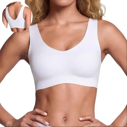 Live - ubras Seamless Wireless Bralette Light Support Sports Bra for Yoga & Low-Impact Workout, Wide Straps, Super Soft, Comfort Full Coverage Everyday Comfort  Wear Underwear Women