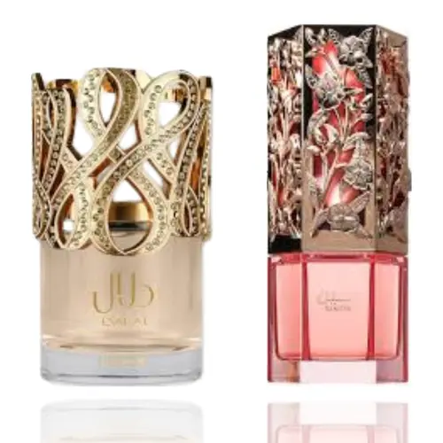 Lattafa 2-Piece Fragrance Duo (Dalal + Asdaaf Raneen), Long-Lasting EDP with Caramel Scent, High-Quality Women's Perfume, Gifts for Women, Everyday Wear, Elegant Floral Fragrance, Long Lasting Perfume, Gift Sets For Women