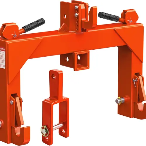 3 Point Quick Hitch with Upgrade Versatile Adapter & 2" Receiver for Category 1 Tractors, 3000 lbs 3-Pt Trailer Hitch Attachment with 5 Level Adjustable Bolt