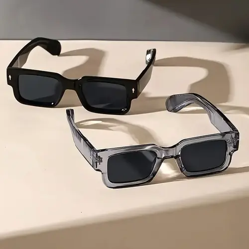 1/2 pcs Retro Square Fashion For Women Men Thick Frame Anti Glare Sun Shades For Party Beach Travel Fashion Glasses,UU