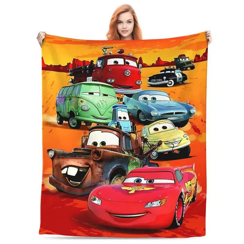 [SummerVibes] DISNEY CLASSIC Cars Movie Fleece Throw Blanket – Cartoon Design, Soft Cozy Blanket for Kids, Teens & Disney Pixar Fans, Perfect for Bed, Couch or Travel