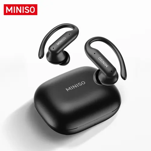 MINISO MS219 OWS Wireless In-Ear Headphones - Earbuds Bluetooth 6.0, Ergo-Hook Ergonomic Secure Fit, IPX5 Sweat Resistant, Noise Cancellation, Multi-Device Compatible, Cells Support, Camera Ready, All-Day Comfort, Workout Use
