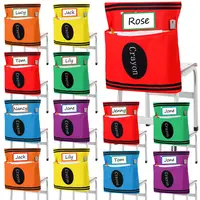12 Pcs Back to School Chair Pockets for Classroom Organization, 17'' x 19'' Oxford Cloth Chair Covers Composition Pencil Crayon Seat Covers for Books Stationary Documents Preschool kindergarten First Grade Classroom Setup