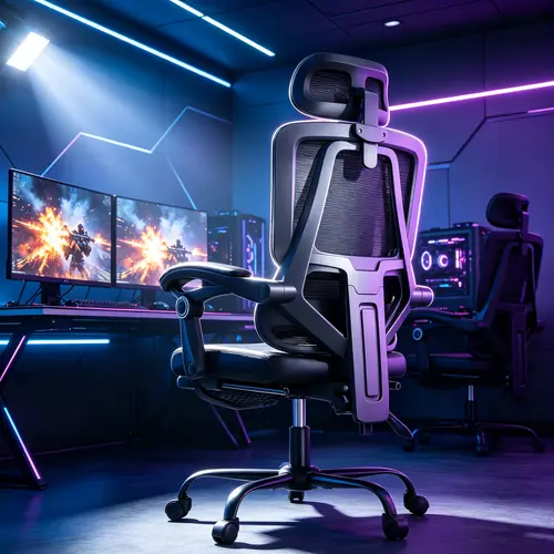 Mr IRONSTONE Office Computer Desk Chair with Lumbar Support, Ergonomic High-Back Mesh Rolling Work Swivel Chairs with Footrest, 90-120° Tilt Lock and Wide Cushion, Comfy Arms for Home,Bedroom,Study,Student,400 Lbs Capacity