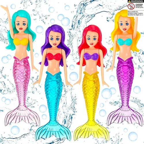 Colorful Mermaid Bath Toys Set, Pool Floats Waterproof Dolls, Suitable for Boys Girls Adults, Fun Swimming Accessories