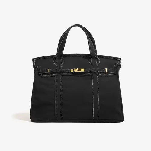 Canvas Handbag High-End Colorblock Handbag Large Capacity Commuter Versatile Tote Bag, Stylish and Durable Shoulder Bag, Canvas Shoulder Bags, Casual Commuter Bag, Elegant Shoulder Bag, High Quality Bag