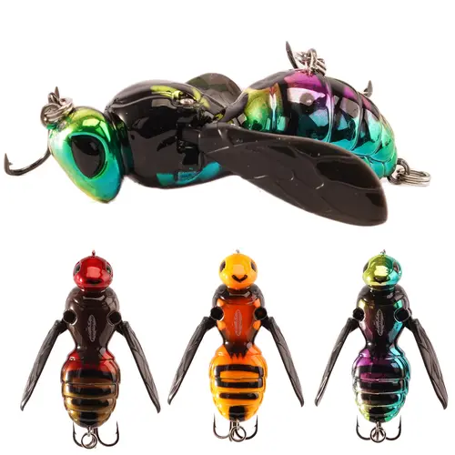 FONMANG Wasp Fishing Lures, 3-Piece Topwater Lures for Bass, Walleye, and Pike, 2026 New Wasp Bait Top Water Crawler for Freshwater & Saltwater Fishing, 2.6in, 15g