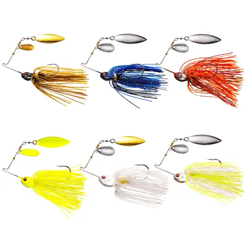FONMANG 6pcs Fishing Lure Kit - Stainless Steel Spinner Baits with Willow Blades, 2026 New Strong Flash 6 Colors Durable Gear for Freshwater, Saltwater Bass, Trout Fishing