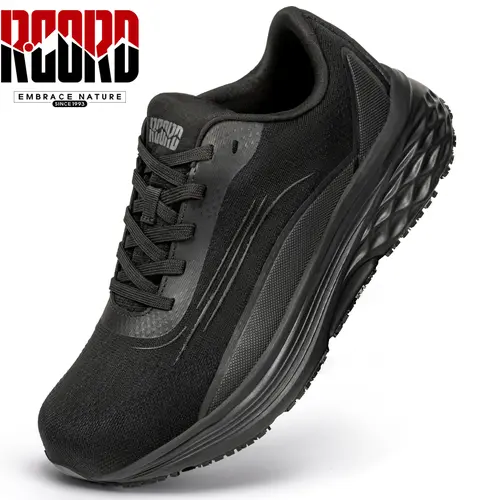 R CORD Women’s Waterproof Oil-Resistant Work Shoes – Non-Slip Chef Sneakers for Kitchen & Restaurant (Black) Girls