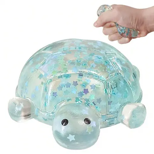 Sugar Turtle Sensory Stress Relief Squeeze Toy, Shiny Sticky Relaxing Toy, Cool Summer Fidget Toy, Fun Birthday and Party Gift