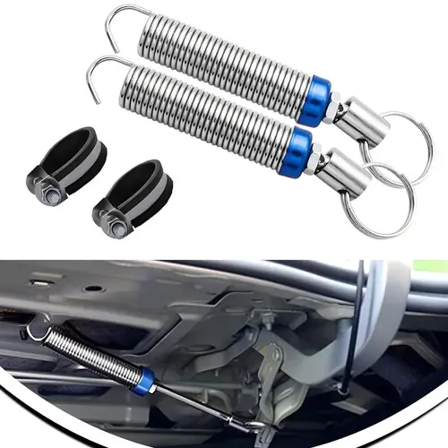 2 PCS Car Trunk Automatic Lifting Springs, High Carbon Alloy Steel Full-Thread Screw-Adjustable (5.9"-9.44") Wear-Resistant Easy-Install Auxiliary Opener with 2 Clamps for Most Models (Silver), Car Interior Fasteners & Clips Accessories, Automatic Lifting