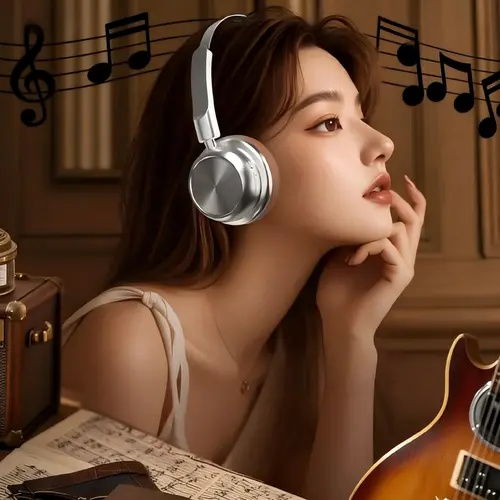 Wireless Noise-Cancellation Over-Ear Headphones, Bluetooth 5.4 Audio Headset with Extra-Long Battery Life, 0 Latency, HD Calls, Retro Design, Ideal for Commuting & Daily Entertainment, Premium Gift Choice