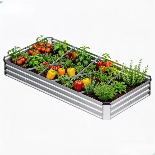 Sweetcrispy Galvanized Iron Raised Garden Bed Kit - 12×4×1ft Rectangular Rust-Resistant Steel Planter Box for Beginners, Tool-Free Assembly Outdoor Planters for Gardening Flowers (Includes Protective Safety Gloves)