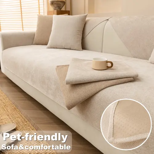 Soft Couch Cover for Dogs & Cats, Pet-Friendly Sofa Protector, Washable Non Slip Comfortable Furniture Seat Cover, Minimalist Sofa Cover for Living Room for 1/2/3/4 Seater Sofa, Sofa Covers Washable, Sofa Slipcover