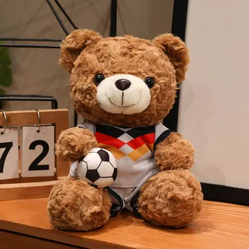 Cute Football Teddy Bear Plush Toy, Cuddly Soft and Huggable Stuffed Animal, Perfect Birthday and Christmas Gift, Ideal for Kids