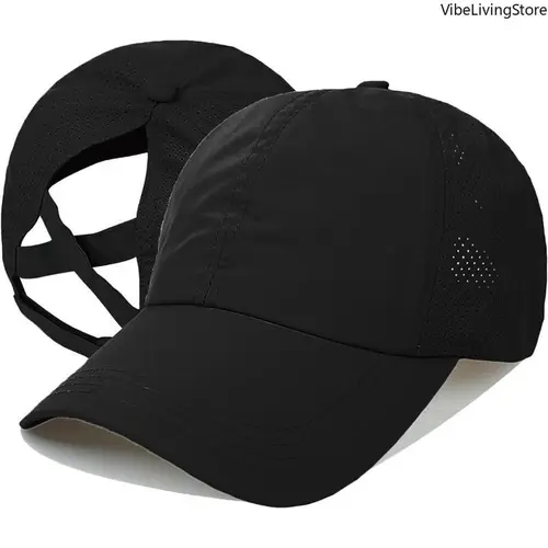 Women's Adjustable Strap Criss Cross Sports Hat - Quick-Drying Unisex Tennis Cap with High Messy Bun Ponytail Space for Outdoor Sports & Daily Wear, Hats for Women,summerwins