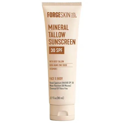 Mineral Tallow Sunscreen 30 SPF for Face & Body by FORGE SKIN with Non-Nano Zinc Oxide Daily Moisturizing Facial Sunblock
