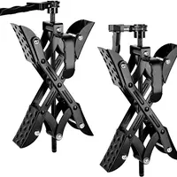 Nilight 2PCS X-Chocks Wheel Stabilizer - Heavy-Duty Scissor Tire Locking Vehicle Accessory with Bendable Wrench, Built-In Wrench, Movable Anti-Slip Pad, Soft-Touch Silicone, Fits 3"-10" Wheel Gaps for Travel Trailers, Campers