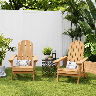 Costoffs Folding outdoor Chair, Weather-Resistant Solid Wood Lounge Chair for Backyard Fire Pits & Patios, Easy Store & All-Season Comfort,summerwins