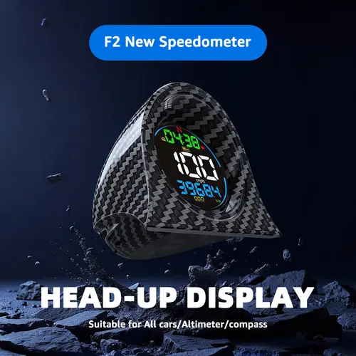 【DealsForYou】KUOWEIHUD 2026 F2 Car Heads-Up Display - Digital Dual-GPS Speedometer with GPS Tracking, High Refresh Rate, Metal Shading, USB Power Cable, Plug-and-Play, Auto Brightness Adjustment, Large Font Display, Car Accessories