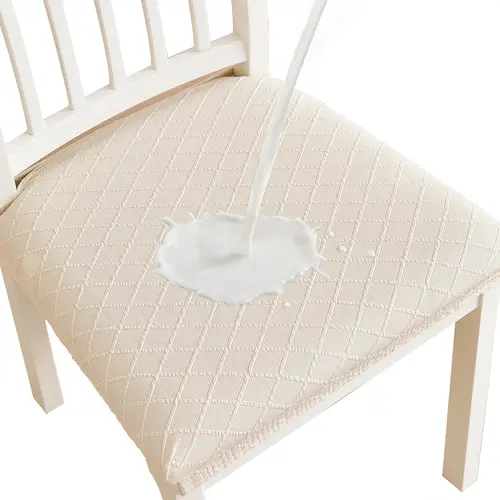 Waterproof Quilted Diamond Chair Covers Set of 4/6 Stain-Resistant Full Slip-On Elastic Fit for Dining Office Universal Protection