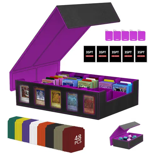 Trading Card Storage Box, 3900+ Capacity MTG Deck Box with Display Window, 5-Row Portable Commander Deck Box for MTG/TCG/Magic Cards & Sports Cards, Ideal Gift for Card Collectors