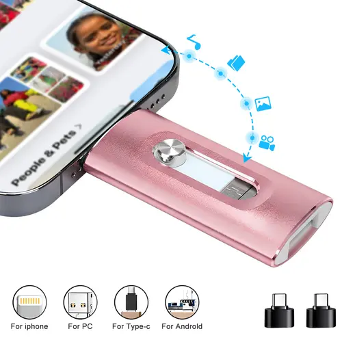 Flash Drive for /Android/PC and More Devices 256GB, 4 in 1 USB Type C Memory Stick, Easily Back Up and Save Photos Videos, USB Memory Stick Thumb Drive