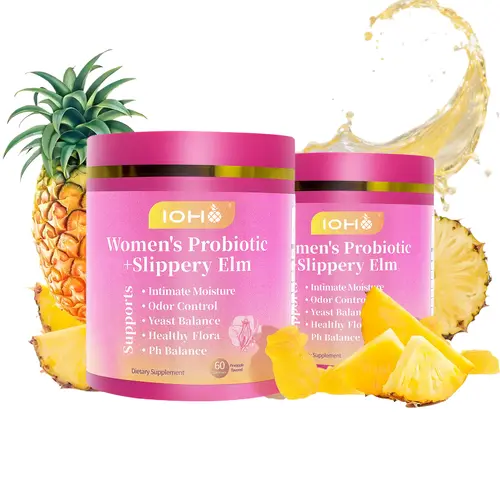 【Gold Plus】IOHO Her Juicy Feminine Probiotics Gummies-All in One Solution with Slippery Elm and Prebiotics&Lactobacillus Probiotic Blend for Women's pH Balance and Dryness-Hawaiian Pineapple Gummies 60 Count women’s probiotics - Supplement Healthcare