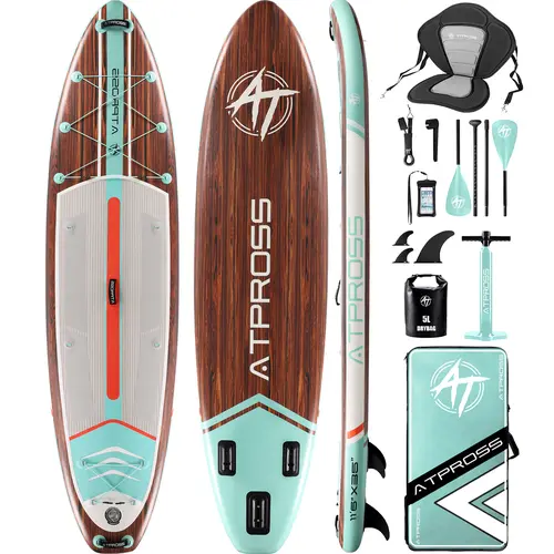 [DealsForYouDays] 11'6"×35" Inflatable Stand Up Paddle Board, 450LBS Capacity, Premium SUP with Kayak Seat for Paddling, Fishing, Yoga & Kayak, Wide Non-Slip Deck, Double-Ended Paddle, Two-Way Pump & Full Accessories, Sport, Unisex